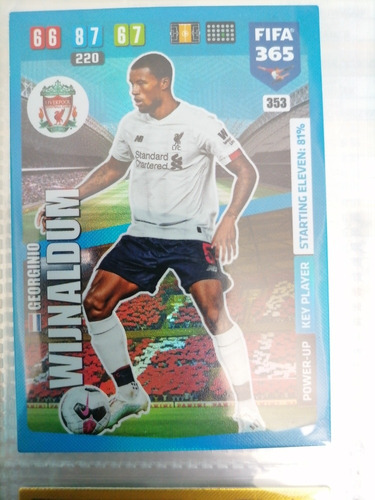 Carta Adrenalyn Fifa 365 2020 Georginio Wijnaldum