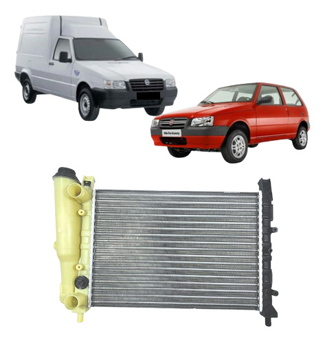 Radiador P/ Uno Mille Ex Fire 1.0 8v Sem Ar 2008 Valeo