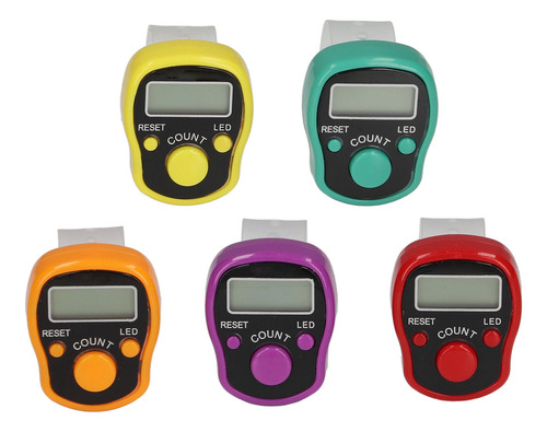 Clicker Counter, 5 Peças, Dedo Eletrônico, Portátil, Leve
