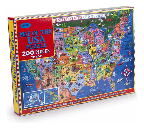 Rompecabezas Mazypo 200 Piezas Usa Map Jigsaw Puzzle De  Rpc