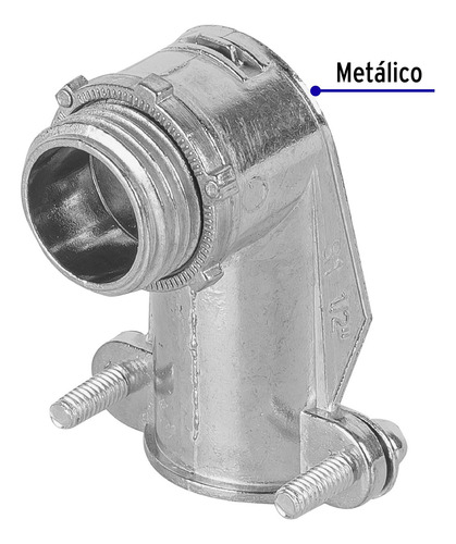 Conector Curvo 1/2' P/tubo Flexible Metálico, Volteck 47343