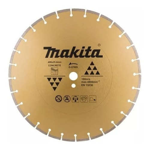 Cortador de disco de corte de concreto diamantado Makita D57009 de 16 polegadas