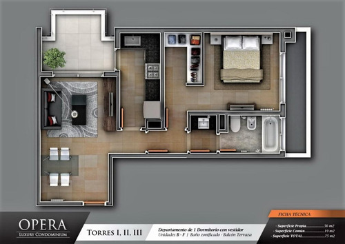 Imagen 5 de 8 de Venta 1 Dorm.-vestidor-balconaso En Opera Luxury!