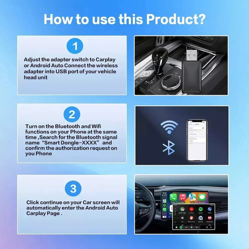 Adaptador Carplay Sem Fio 2 Em 1, Conversor Automático Cn