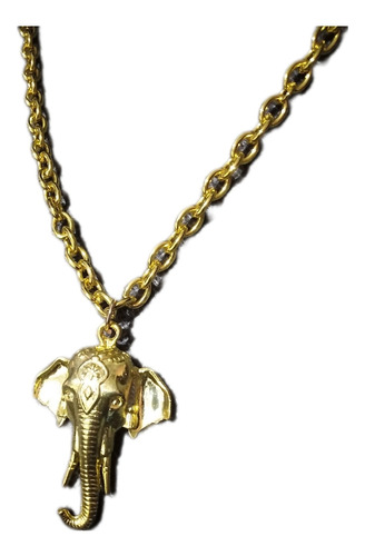 Collar Con Dije Elefante. Dorado. Nuevo. 