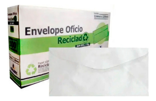 Envelope Ofício Reciclado 114x229mm Plastpark 100un