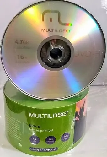 Disco virgem DVD-R Multilaser de 16x por 100 unidades | MercadoLivre