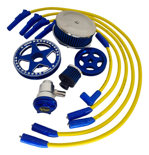 Kit Acessórios De Motor Azul Para Fusca