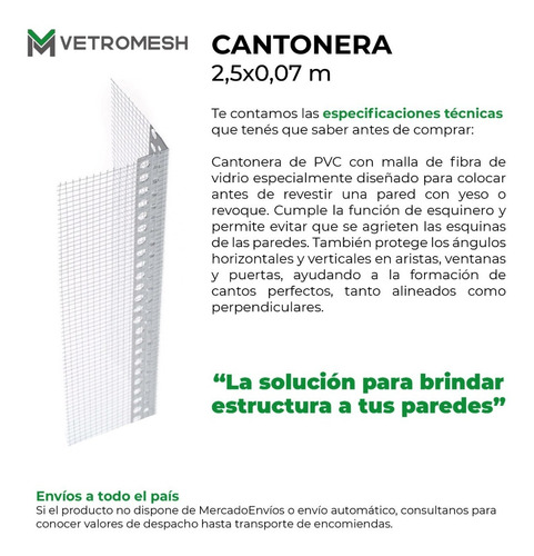 Imagen 3 de 8 de Cantonera Cubrecanto Con Malla Para Sistema Eifs X 2,5mts
