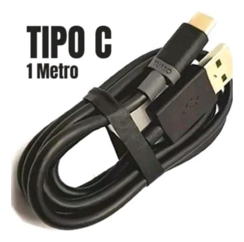 Cabo Carregador Tipo C 1 Metro Lightning Turbo Preto