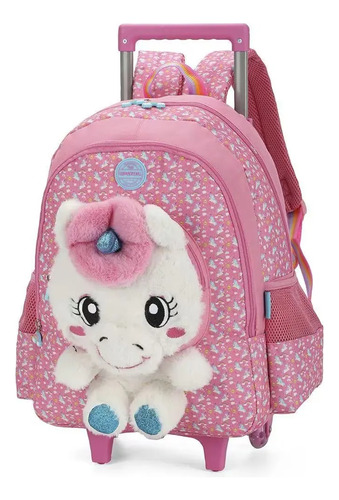 Mochila Rodinhas E Costas Unicórnio Luxcel Up4you Ic39967up