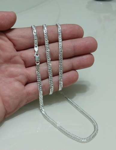 Imagem 3 de 6 de Conjunto Prata 925 Escama Peixe Dupla 4 Mm Italiana Maciça