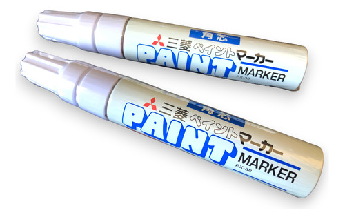 2 Marcadores Permanentes Uni Paint Marker Px-30 - Cor Branca