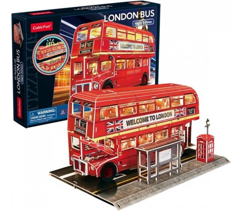 Puzzle 3d - London Bus Edicion Nocturna - Cubicfun