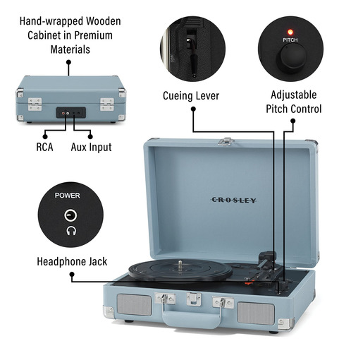 Tocadiscos De Vinilo Crosley Cr8005f-tn Cruiser