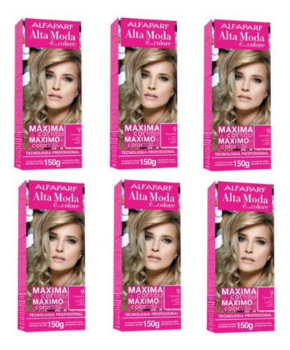 Kit Com 06 Tintas Alta Moda C 9.0 Louro Clarissimos Alfaparf