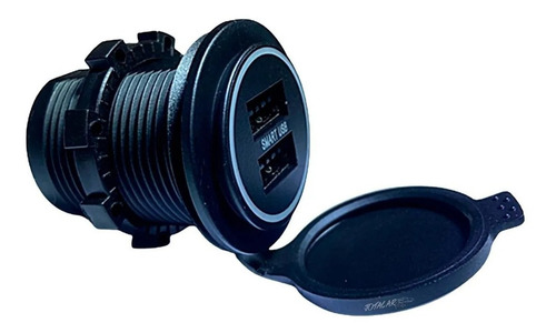Tomada Usb Automotiva Dupla 12v 3.1a Roadstar Universal Cor Preto