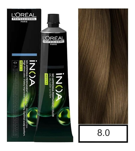  Loreal Inoa Tintura 60 G ( Los Tonos ) Tono 8.0 Rubio Claro Profundo