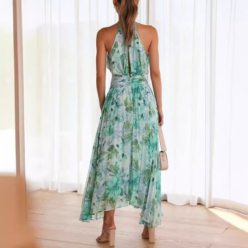 Vestido Delgado Sexy Sin Mangas Con Cuello En V Para Mujer