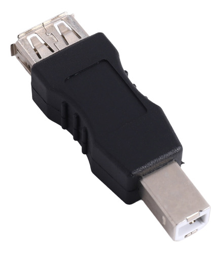 Adaptador De Impresora Usb A Hembra - B Macho Negro Plateado