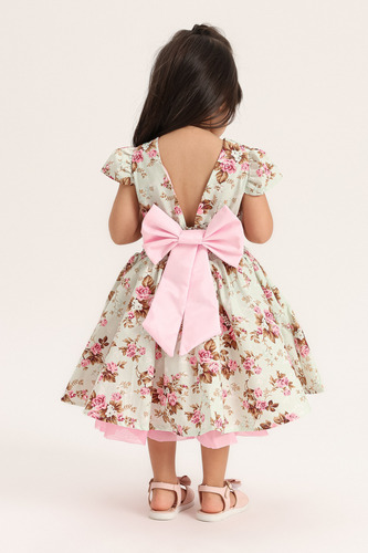 Vestido Infantil Com Laço Nas Costas