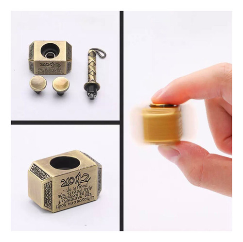 Hand Spinner Giratório Giroscópio Metal Martelo Thor Bronze