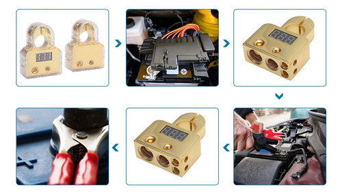 Conector De Terminal De Batería Car S Kit Voltímetro Digital