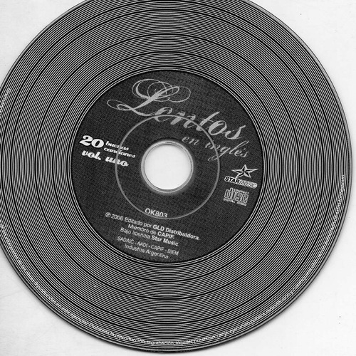 Cd 20 Buenas Canciones (lentos En Ingles)