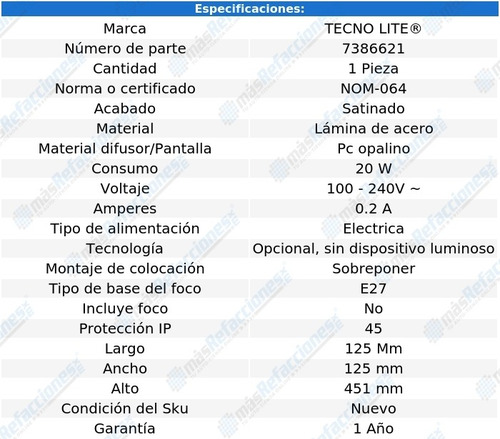 Lámpara De Piso Mini Poste 20w Acero Amsterdam E27 Tecnolite