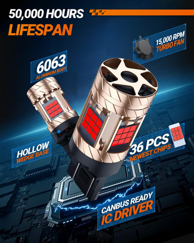 Lâmpada Led Sealight 7443 7440 T20 Luz De Freio 30w 3200lm V