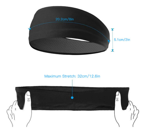 N Diadema Deportiva Antideslizante, Elástica Para El Pelo