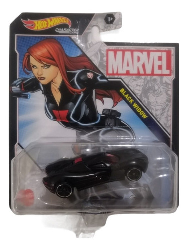 Hot Wheels Character Cars Marvel Black Widow Negro 