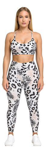 Conjunto Deportivo Mujer Calza Y Top Lycra Para Gimnasia