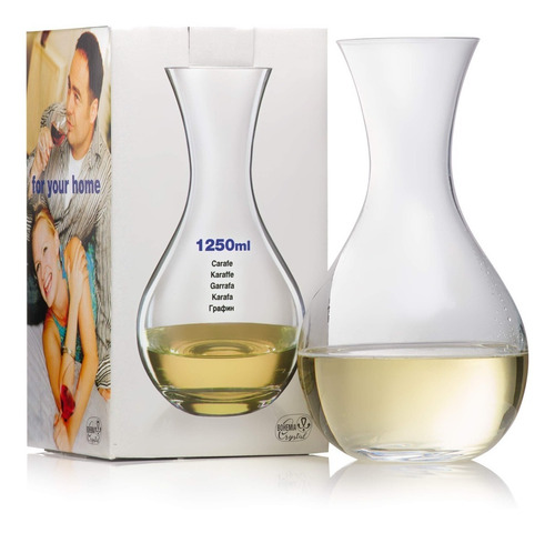 Imagen 3 de 5 de Decantador Botella Vino Cristal Bohemia 1250ml