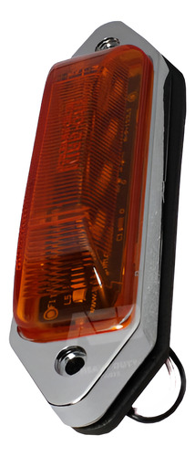 Plafon 12/24v Ambar 5 Led Lateral Cromado