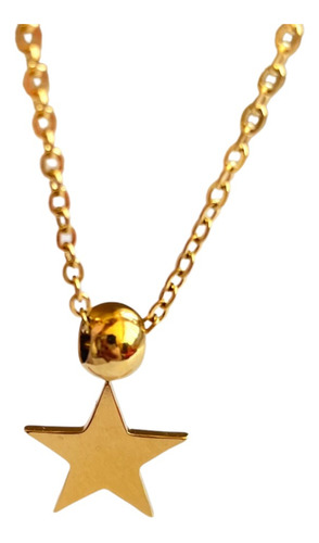 Collar Estrella Elegante Dorado Casual Enchape Oro 18k 