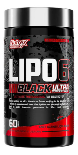 Termogênico Lipo-6 Black Ultra Concentrado 60 Cáps Nutrex Research USA
