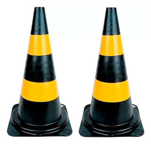 Kit 2 Cones Para Sinalização 75cm 2 Faixas - Rm-44 Multimarc