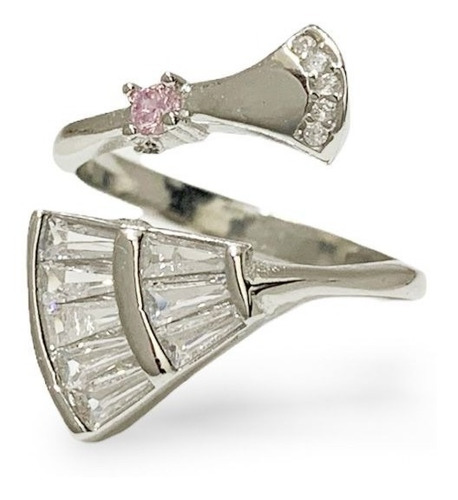 Anillo Turco Plata 925 Con Baguette , Rosa,  Estambul Joya