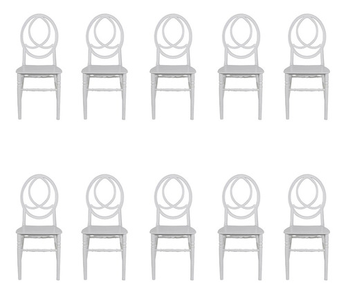 Silla Phoenix Plastica Eventos Lounge Banquete Paquete De 10 Estructura de la silla Blanco