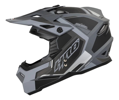 Casco  Hro-mx03 Proop Gris Mate Negro