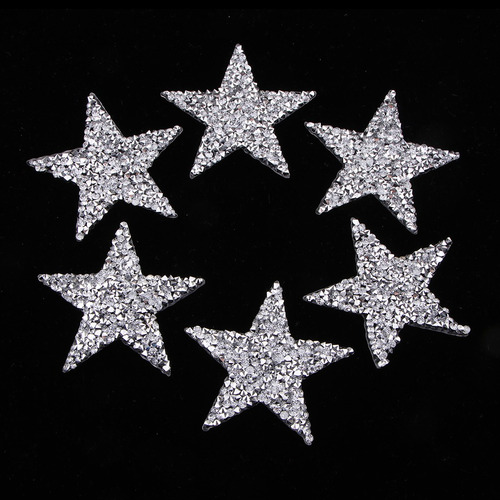 6 Piezas Plata Parches De Lentejuela Pegatinas Estrellas