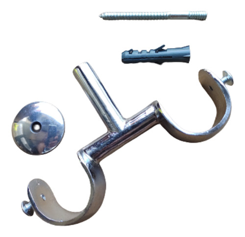 Suporte Teto Duplo Para Varão De Cortina Tamanho 28/28mm Cor Branco