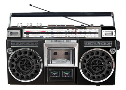 Leitor De Cassetes Rádio Estéreo Alto-falante Rádio Preto
