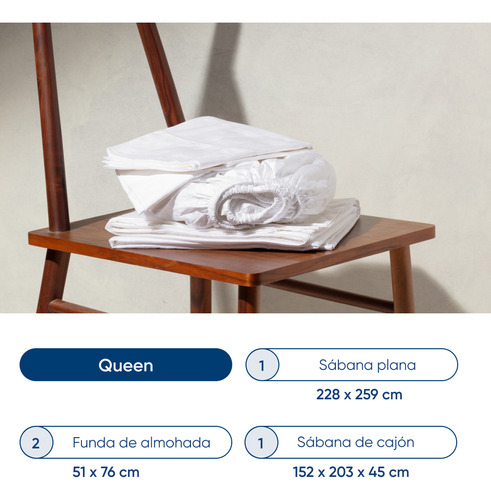 Juego De Sábanas Luuna Algodón Satín, Queen Size
