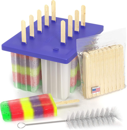 Molde Para Paletas Congeladas - 10 Moldes Plásticos Sin Bpa