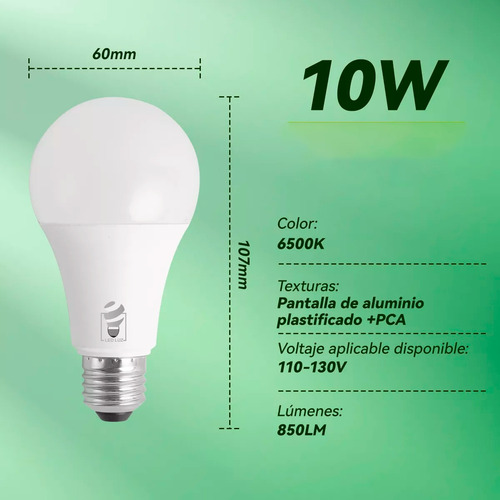 30 Focos Led 10w Luz Fria 6500k E27 Ahorrador Ilv 30 Focos Blanco Frío