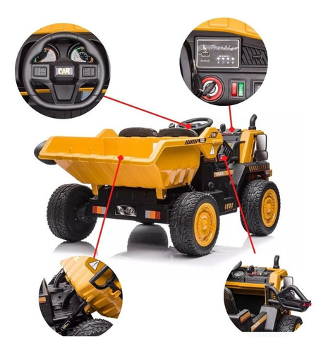 Mini Carro Elétrico Infantil Escavadeira Controle Remoto 12v