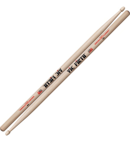 Baqueta Vic Firth 5a American Classic de madera de nogal americano a batería, color marrón claro