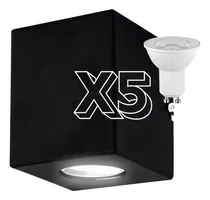 Comprar Aplique Exterior Pared Unidireccional Pack X5 + Dicroica Led Estructura Negro\u002Fcalida